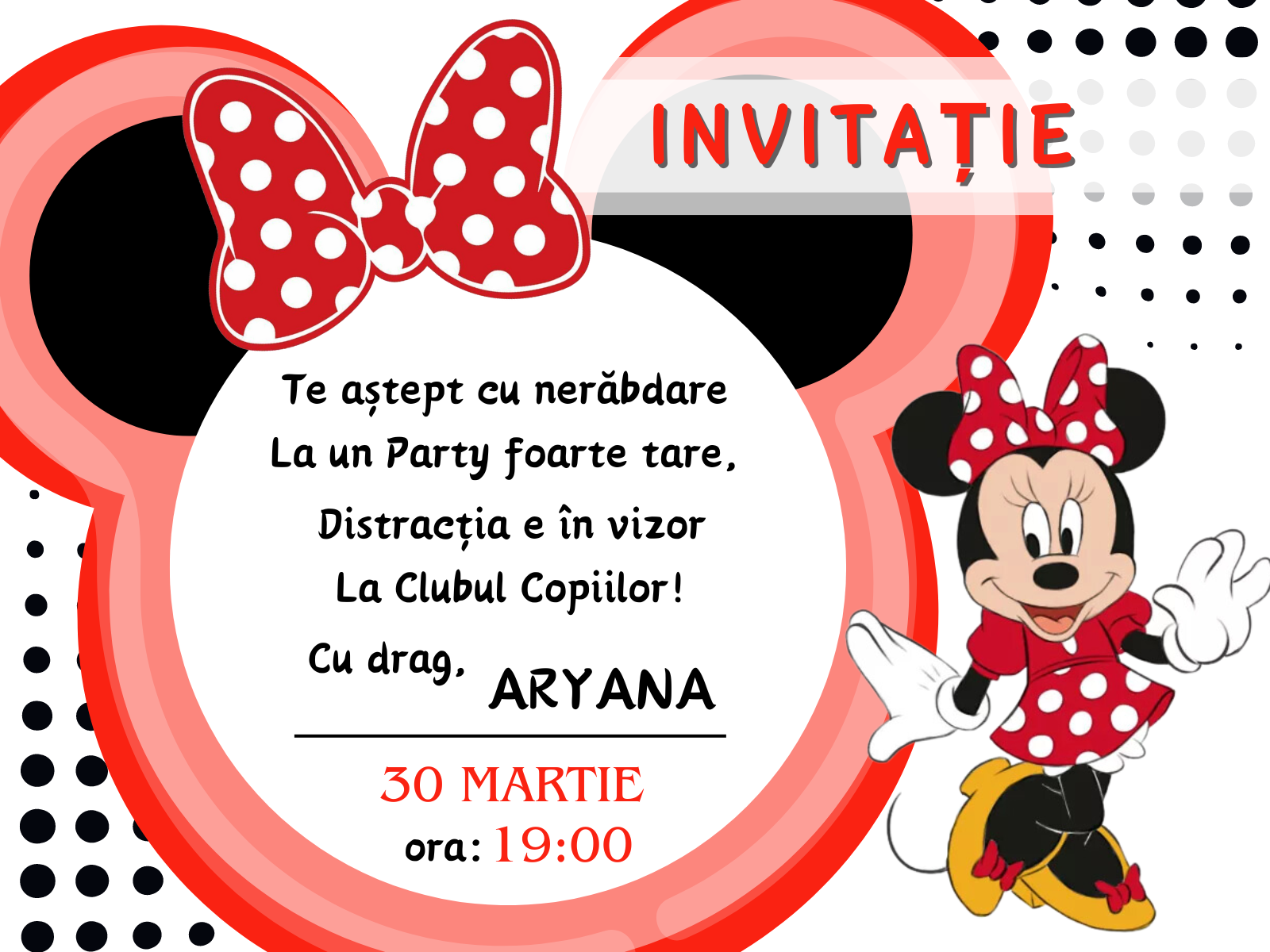 Invitatie Minnie Mouse