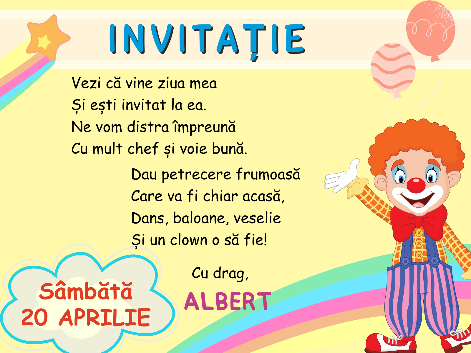 Invitatie Clown