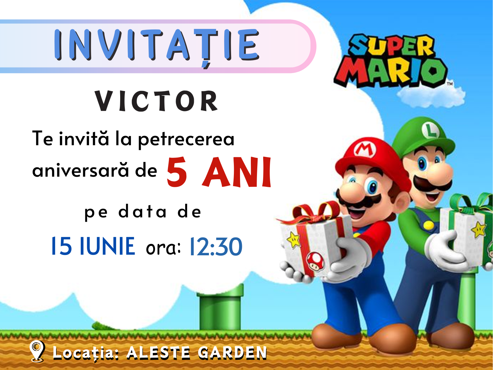 invitatie super mario