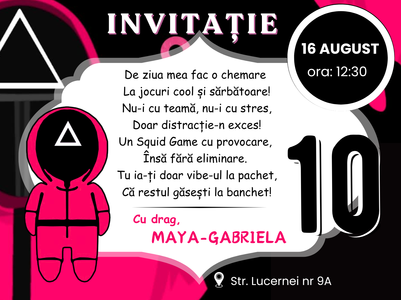 Invitatie Squid Game